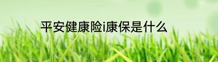 平安健康险i康保是什么