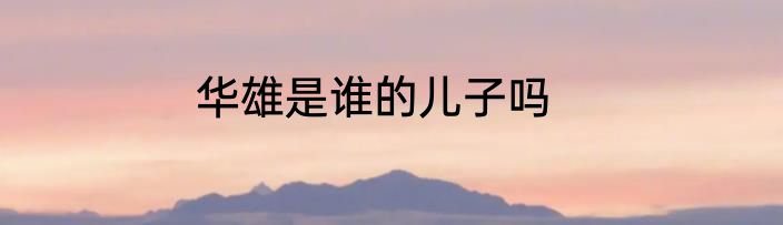 华雄是谁的儿子吗