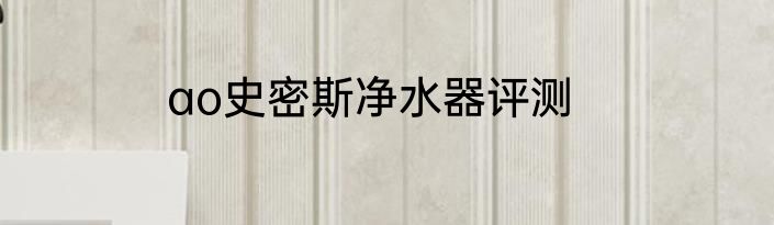 ao史密斯净水器评测
