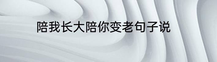 陪我长大陪你变老句子说