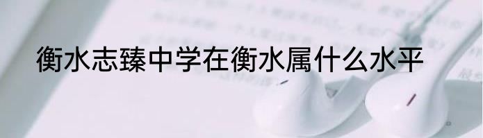 衡水志臻中学在衡水属什么水平