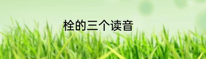 栓的三个读音