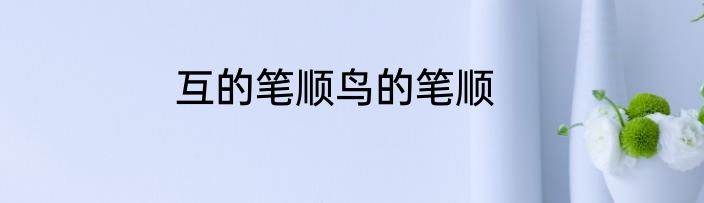互的笔顺鸟的笔顺