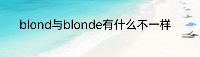 blond与blonde有什么不一样