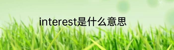 interest是什么意思