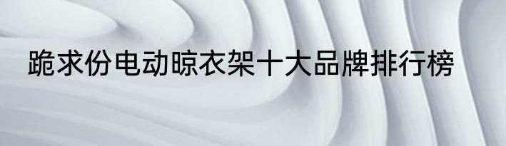 跪求份电动晾衣架十大品牌排行榜