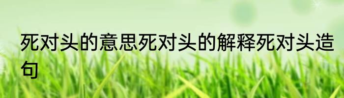 死对头的意思死对头的解释死对头造句