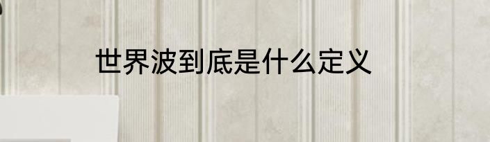 世界波到底是什么定义