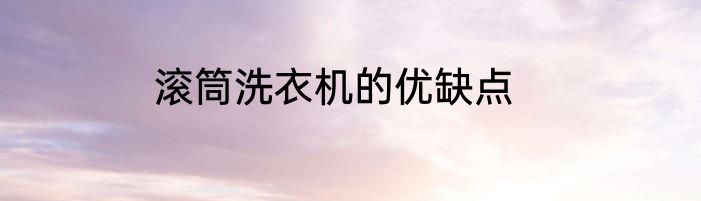 滚筒洗衣机的优缺点