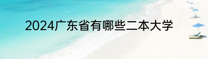 2024广东省有哪些二本大学