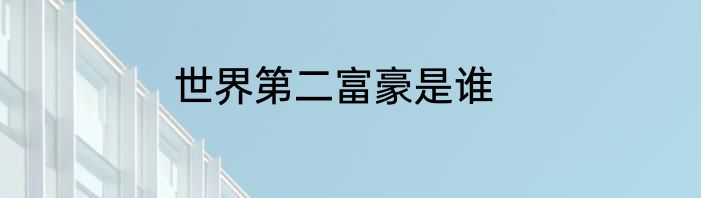 世界第二富豪是谁