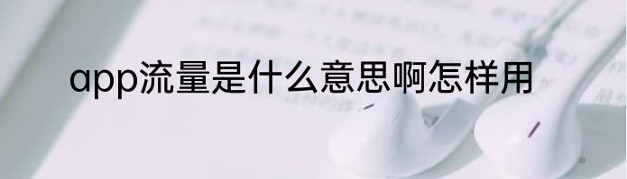 app流量是什么意思啊怎样用