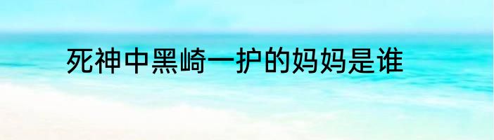 死神中黑崎一护的妈妈是谁
