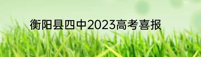 衡阳县四中2023高考喜报