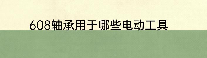 608轴承用于哪些电动工具