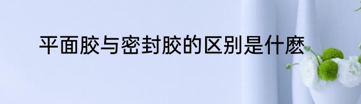 平面胶与密封胶的区别是什麽