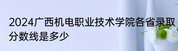 2024广西机电职业技术学院各省录取分数线是多少