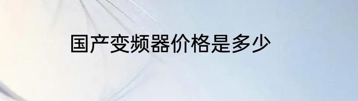 国产变频器价格是多少