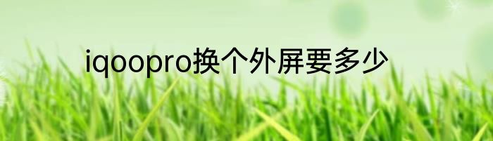 iqoopro换个外屏要多少