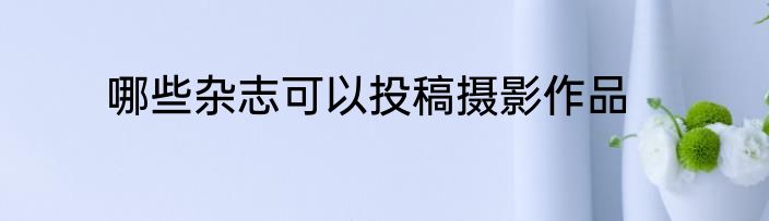 哪些杂志可以投稿摄影作品