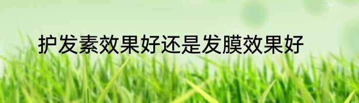 护发素效果好还是发膜效果好