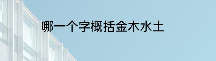 哪一个字概括金木水土