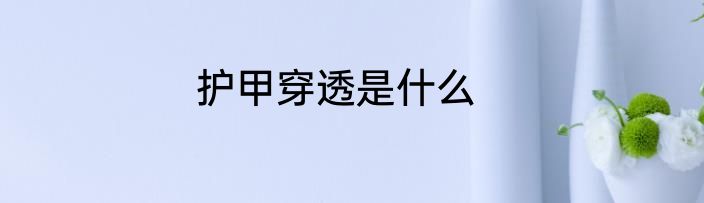 护甲穿透是什么