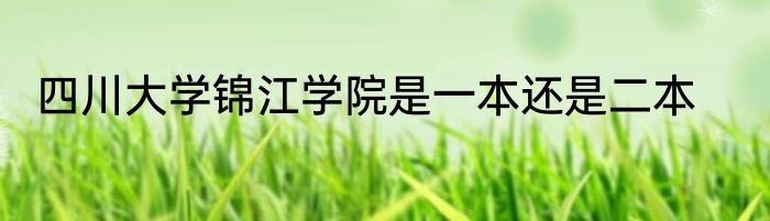 四川大学锦江学院是一本还是二本
