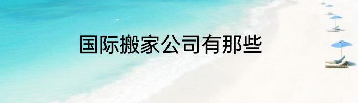 国际搬家公司有那些