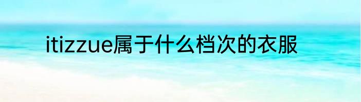 itizzue属于什么档次的衣服