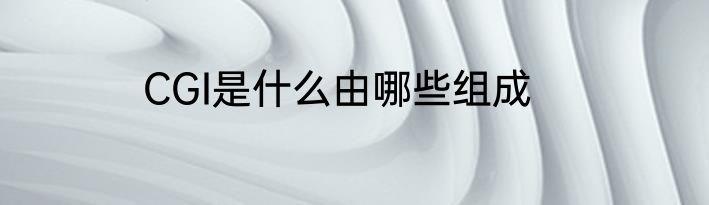 CGI是什么由哪些组成