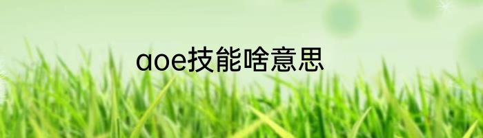 aoe技能啥意思