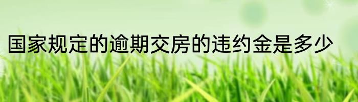 国家规定的逾期交房的违约金是多少