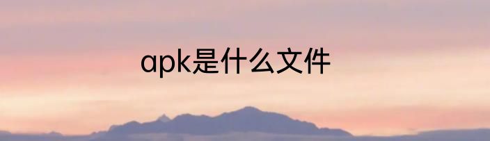 apk是什么文件
