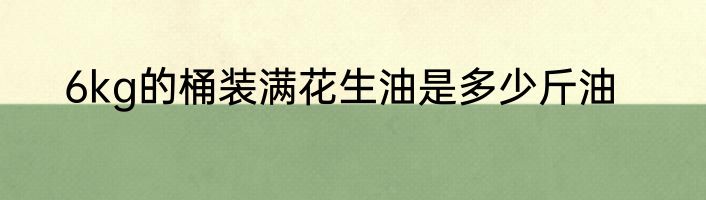 6kg的桶装满花生油是多少斤油
