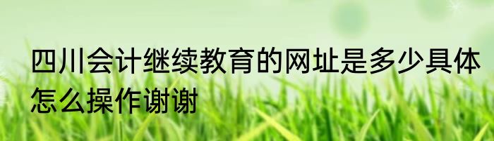 四川会计继续教育的网址是多少具体怎么操作谢谢