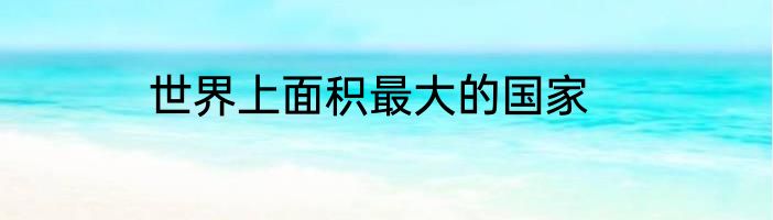 世界上面积最大的国家