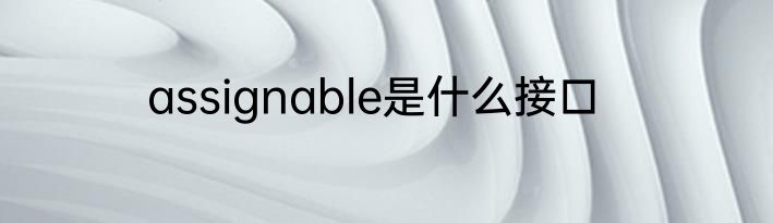 assignable是什么接口