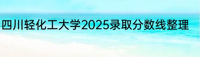 四川轻化工大学2025录取分数线整理