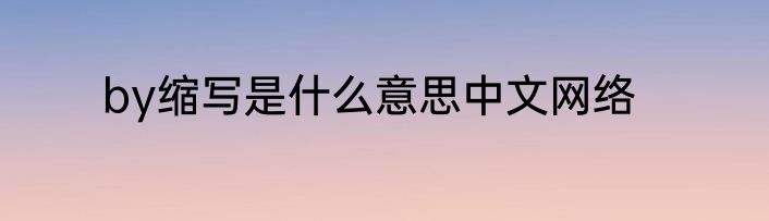 by缩写是什么意思中文网络