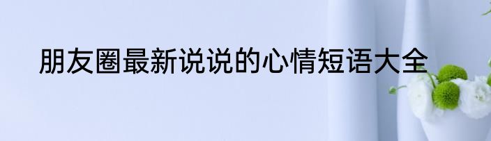 朋友圈最新说说的心情短语大全