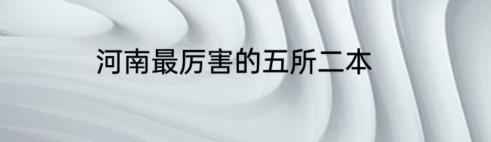 河南最厉害的五所二本