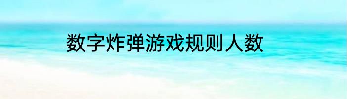 数字炸弹游戏规则人数