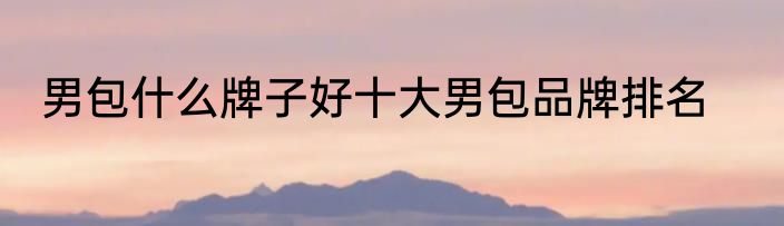 男包什么牌子好十大男包品牌排名