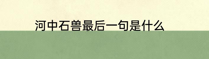 河中石兽最后一句是什么