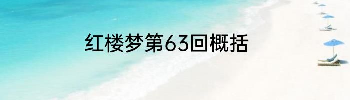 红楼梦第63回概括