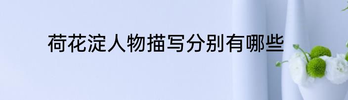 荷花淀人物描写分别有哪些
