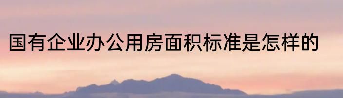 国有企业办公用房面积标准是怎样的