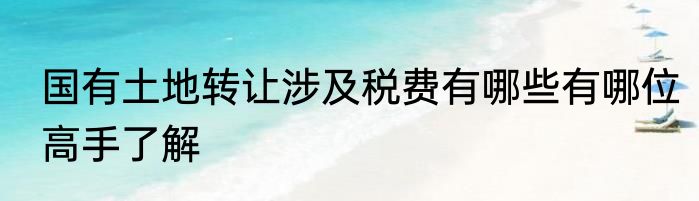国有土地转让涉及税费有哪些有哪位高手了解