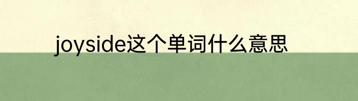 joyside这个单词什么意思
